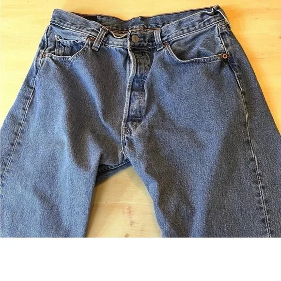 Vintage Levis 501 Jeans 34/32 Actual 29/29 Blue Workwear Denim USA MADE Womens - Picture 6 of 11